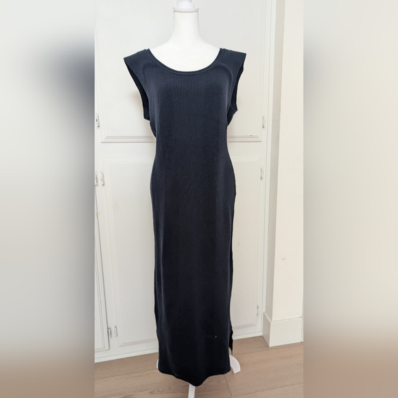 NWT Women's J Crew Sleeveless Ribbed Sweater Dress Navy Blue Size Large - Picture 2 of 6